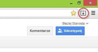 Ikona pobierania plików w Chrome