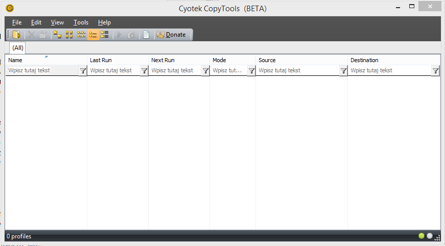 Główne okno programu Cyotek CopyTools
