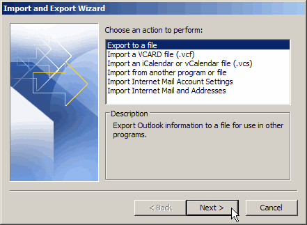 Outlook Export