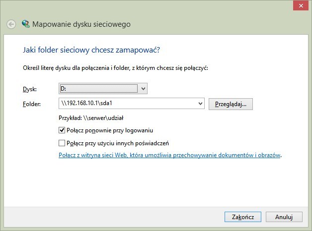 Mapowanie dysku sieciowego