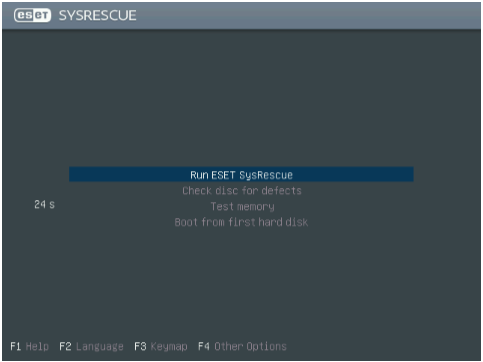 ESET - boot menu