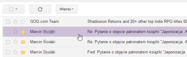 Podświetlanie wiadomości w Gmailu