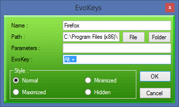 EvoKeys - dodawanie skrótu klawiszowego