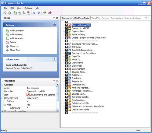 File Menu Tools