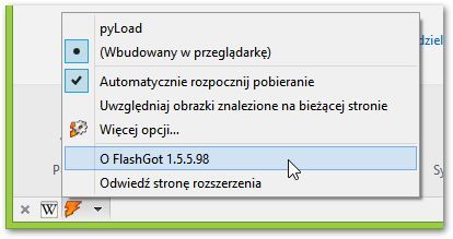 Ikony rozszerzeń na pasku dodatków