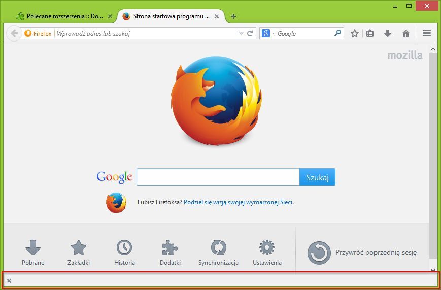 Przywracanie paska dodatków do Firefox