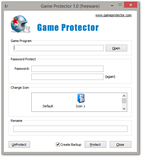 Game Protector - główne okno