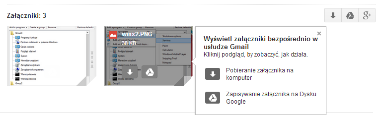 Załączniki w Gmailu możemy zapisać na komputerze lub na Dysku Google