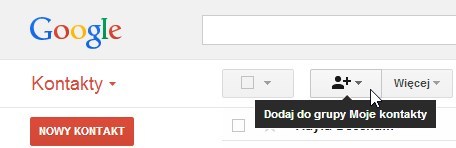 Dodawanie nowego kontaktu do Google