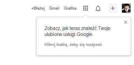 Google - nowe menu