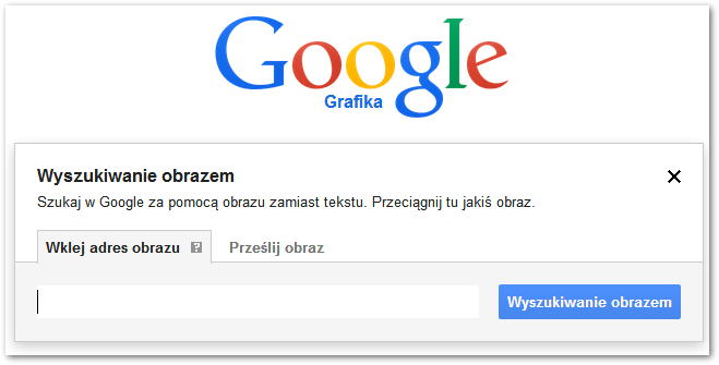 Wklejanie linku do zdjęcia lub przesyłanie pliku do wyszukania