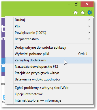 Zarządzanie dodatkami do Internet Explorer