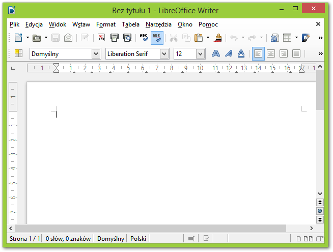 LibreOffice Writer - główne okno