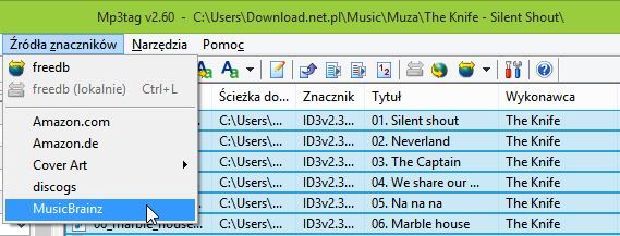 Źródła znaczników do automatycznego tagowania MP3