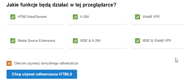 Aktywacja odtwarzacza HTML5 na YouTube