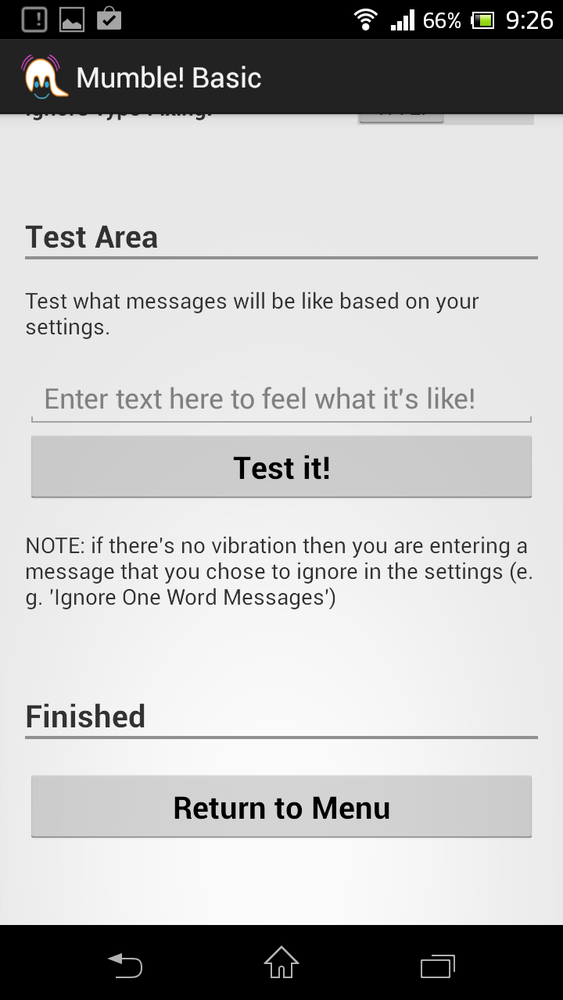  Testowanie wibracji w Androidzie za pomocą Mumble! Basic