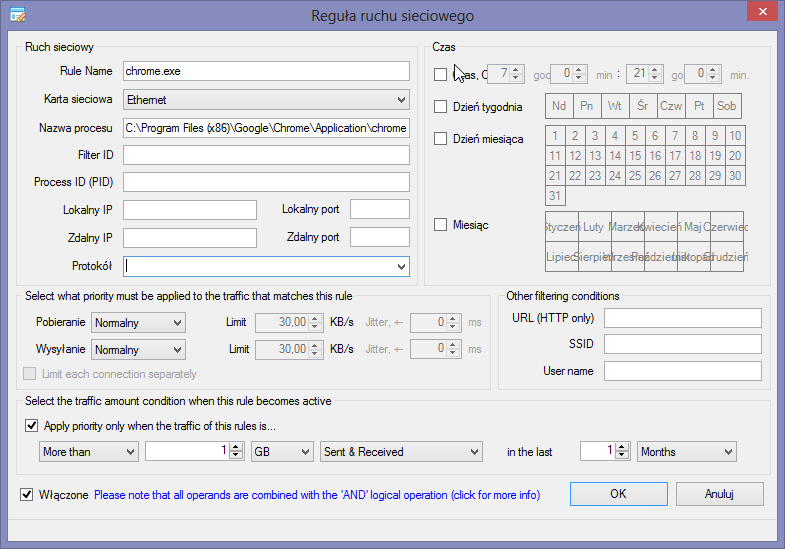 NetBalancer - tworzenie zaawansowanej reguły sieciowej