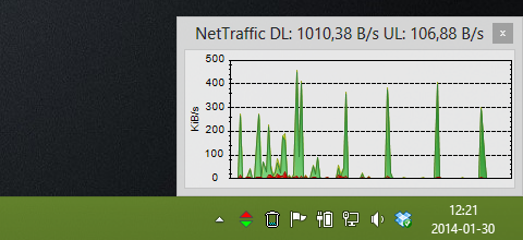 NetTraffic - podgląd transferu pobierania i wysyłania