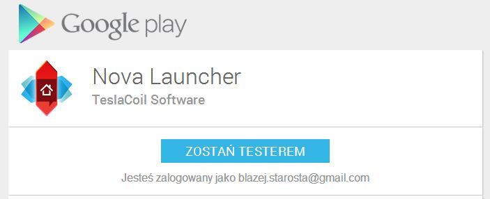 Dołączanie do kanału beta Nova Launcher