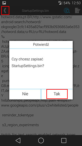 Zapisywanie zmian pliku StartupSettings.bin