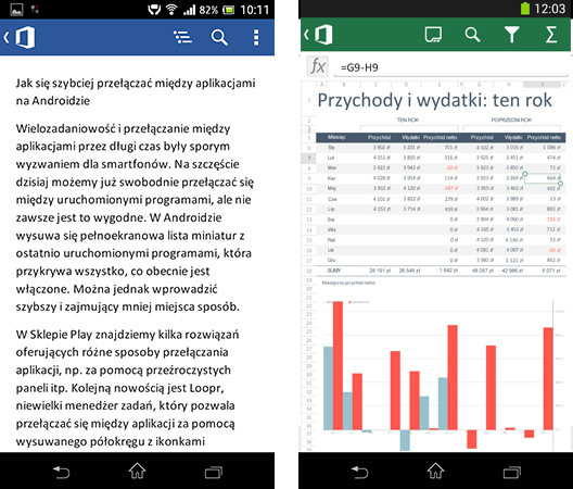 Office Mobile - Word i Excel