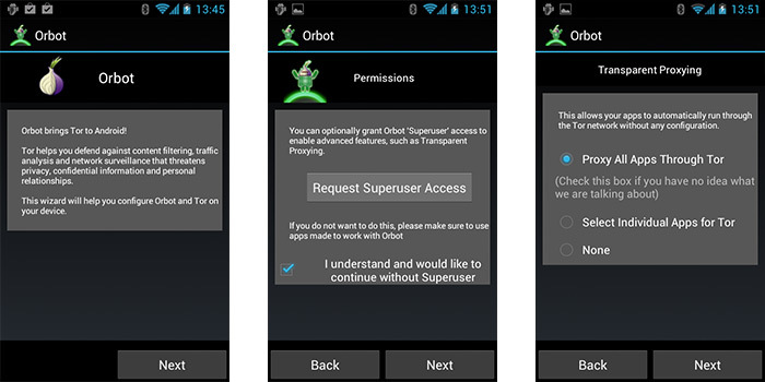 Konfiguracja programu Orbot na Androidzie