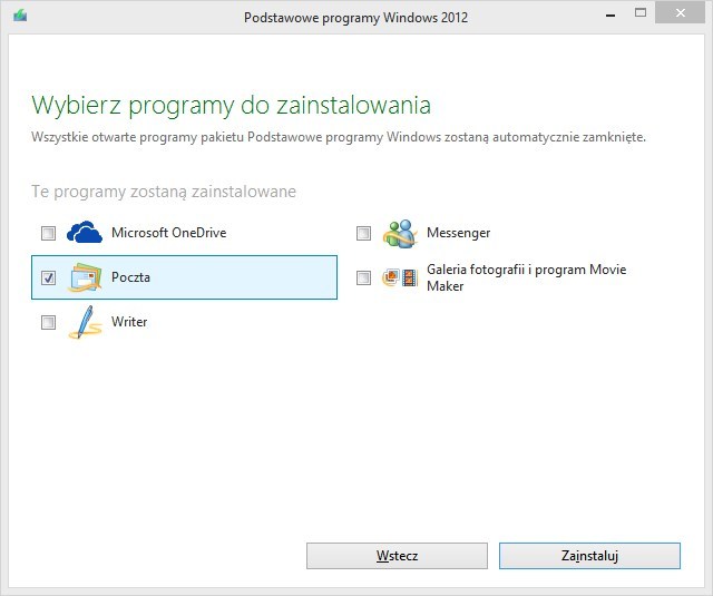 Podstawowe programy Windows Live Essentials