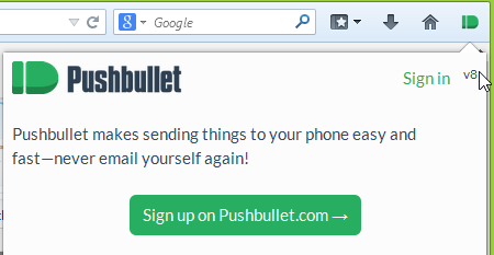 Pushbullet - logowanie do usługi