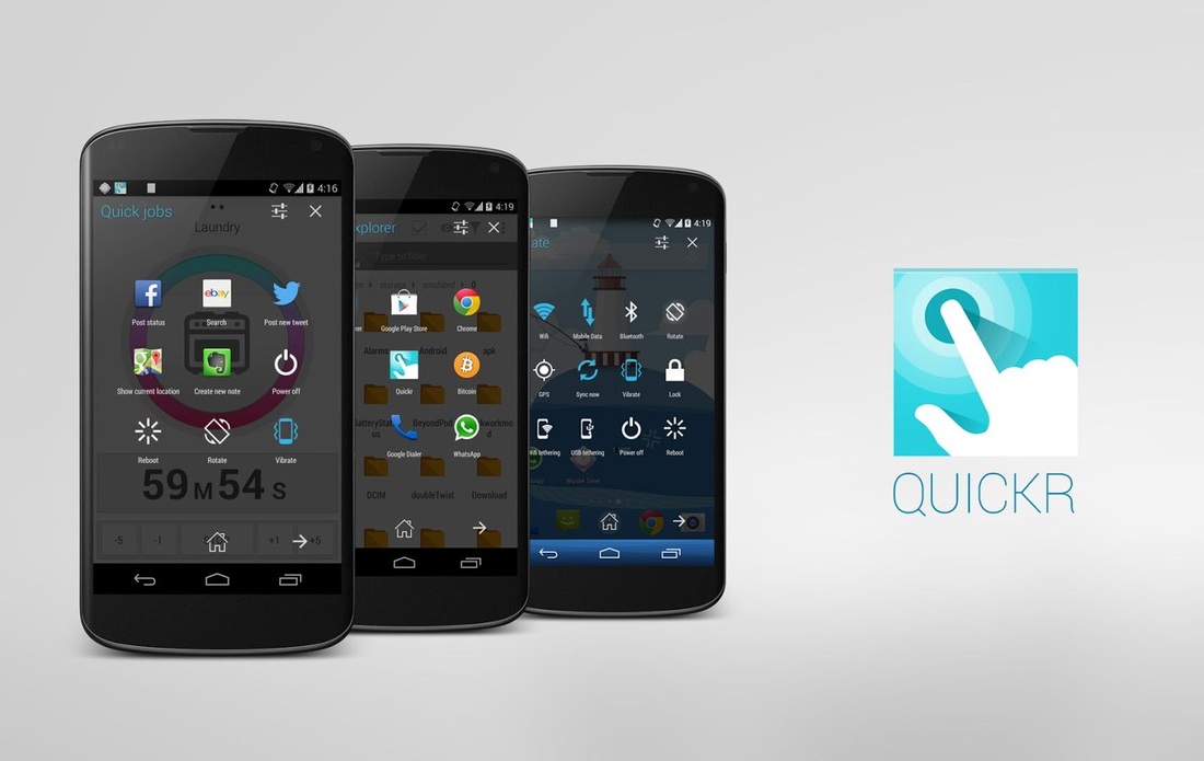Quickr - ukryte panele z opcjami na Androidzie