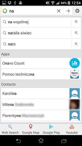 Wyniki wyszukiwania w Search Now