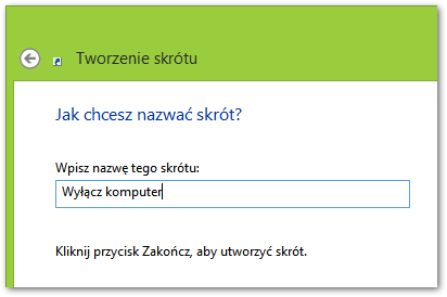 Nadawanie nazwy dla skrótu