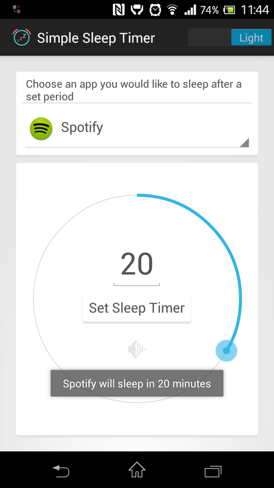 Simple Sleep Timer - ustawianie czasu