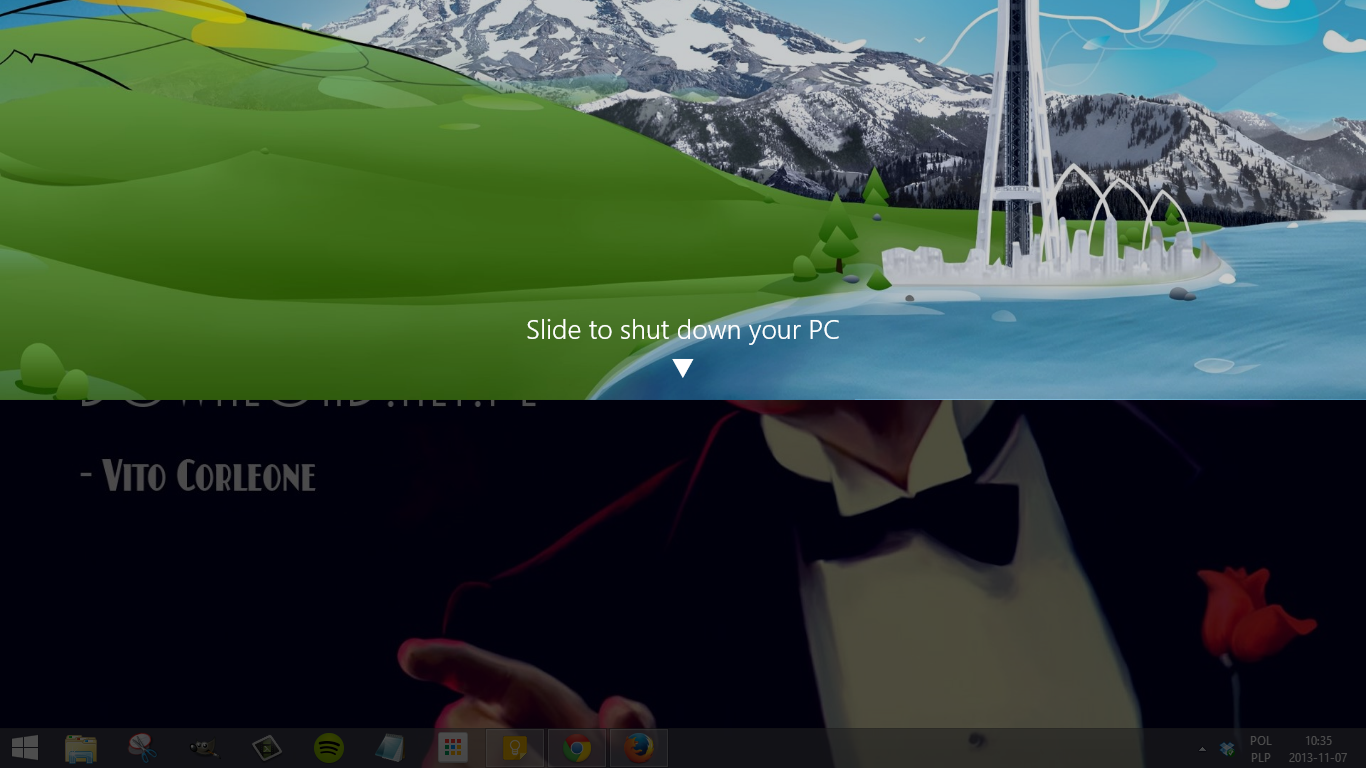 Zamykanie Windows 8.1 przez przesunięcie myszą