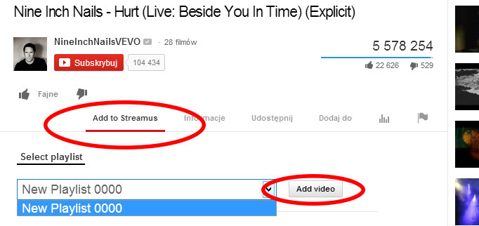 Dodawanie muzyki do Streamusa bezpośrednio z YouTube