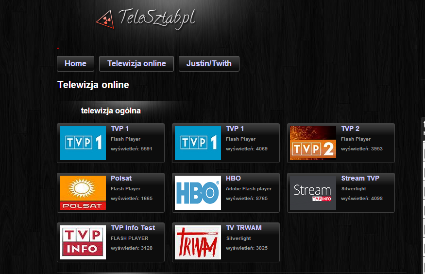 Telesztab.pl - lista kanałów