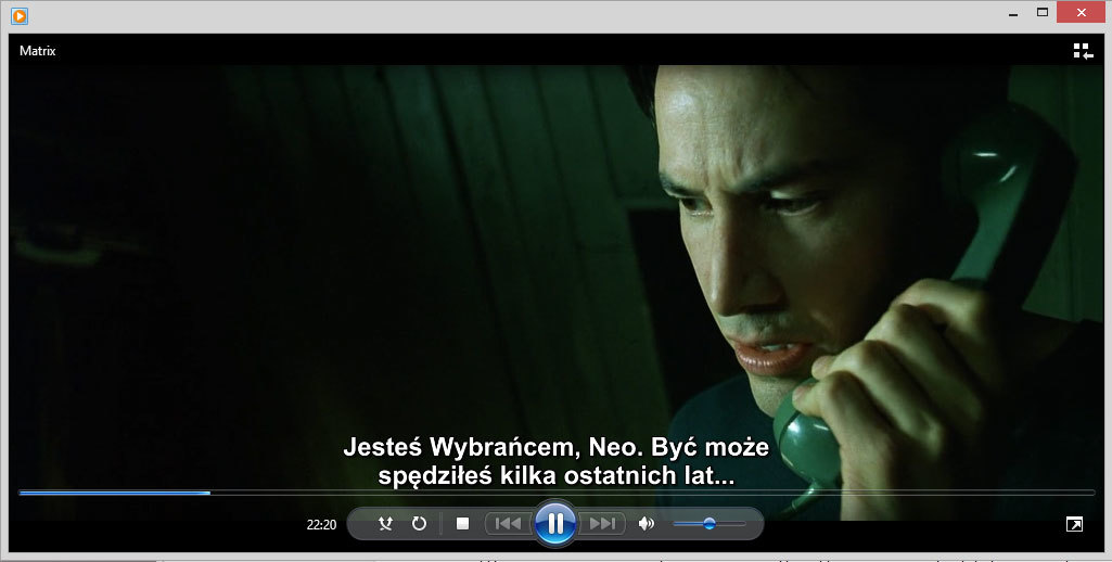 Odtwarzanie filmu z napisami w Windows Media Player