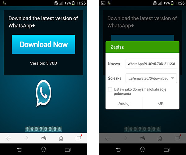 Pobieranie Whatsapp+