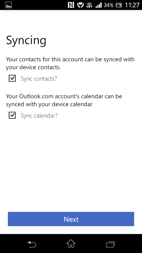 Synchronizacja kontaktów na Androidzie z Outlook.com