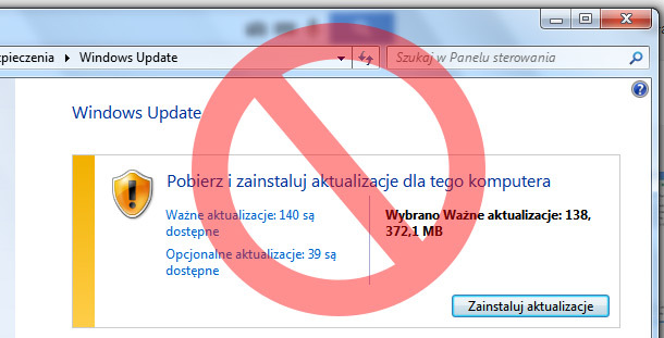 Windows Update - dostępne aktualizacje