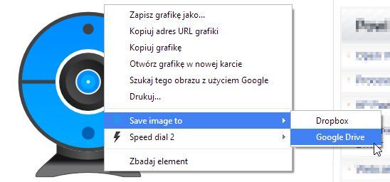 Zapisywanie zdjęcia do chmury w Chrome