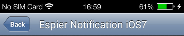 Espier Notification iOS7 z bliska