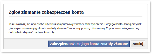 Zgłaszania zhackowanego konta na Facebooku