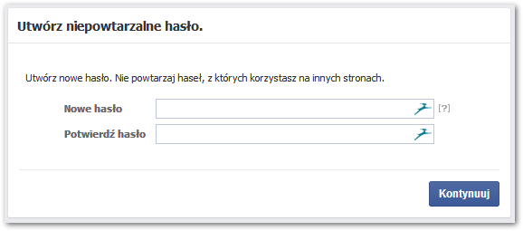 Zmiana hasła po odzyskaniu konta