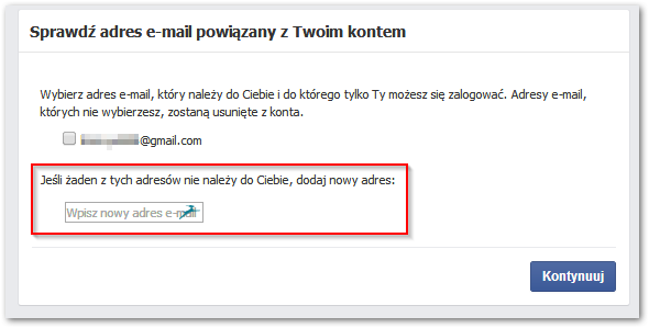 Zmiana adresu e-mail po odzyskaniu konta