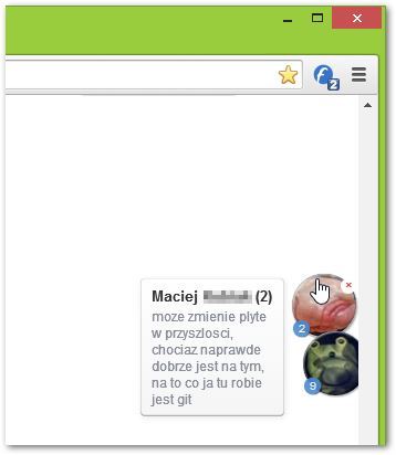 Dymki czatu w Google Chrome