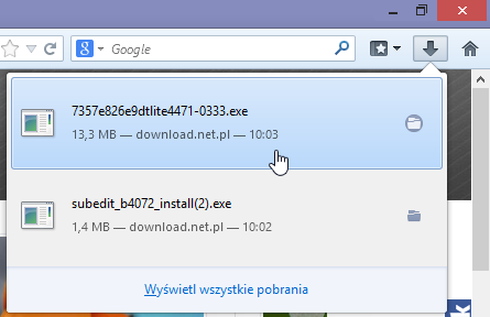 Nowy widok pobierania plików w Firefoksie