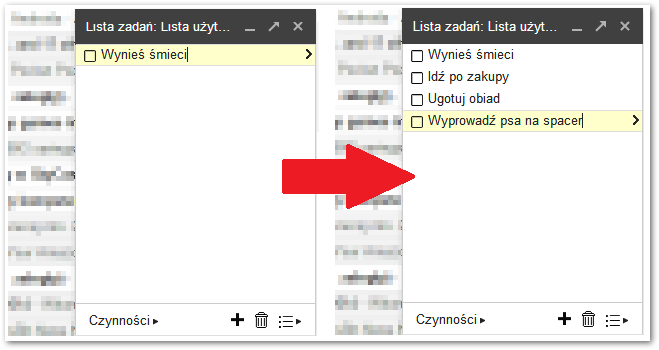 Wpisywanie zadań do listy w Gmailu