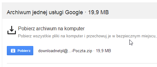 Pobieranie kopii zapasowej całej poczty Gmail