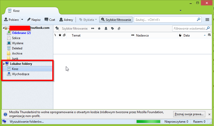 Thunderbird - foldery lokalne