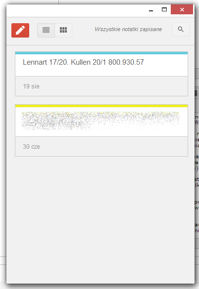 Aplikacja Google Keep